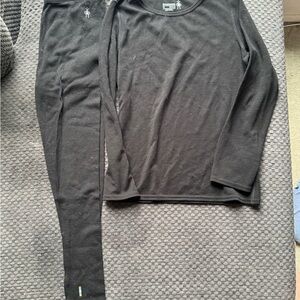 Smartwool Black Long Sleeve Top and Pants Set